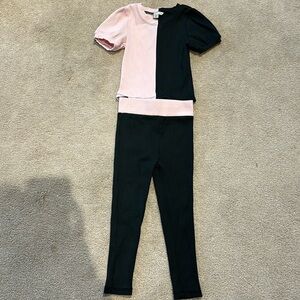 Habitual Kids color block black and pink athletics outfit